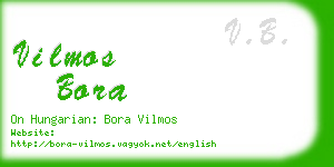 vilmos bora business card